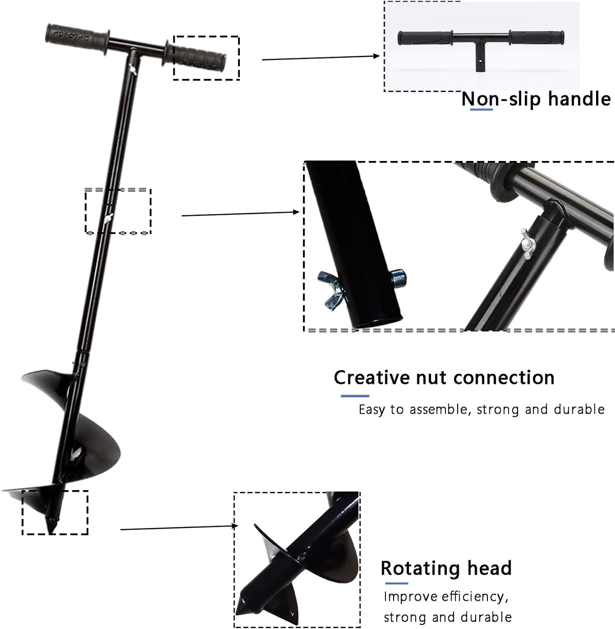 Compost Turning Tool Compost Stirring Tool,Compost Turning Bar 33.4inch,Manual Compost Aerator Tool
