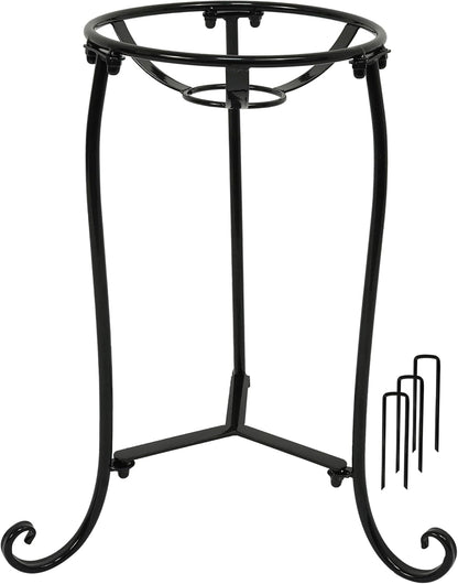 16" Tall Gazing Ball Stand for 10-12 inch Balls, Black Metal Gazing Globe Display Holder Stands for