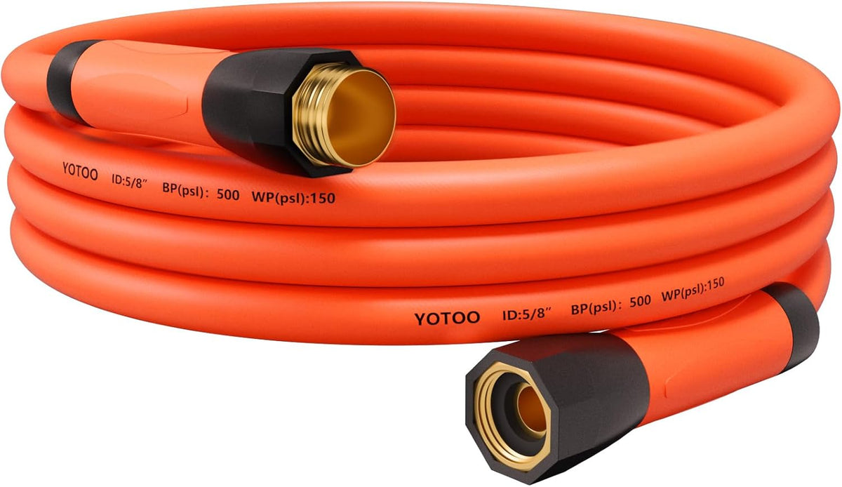 YOTOO Heavy Duty Hybrid Garden Lead in Water Hose 5/8-Inch by 6-Feet 150 PSI, Kink Resistant