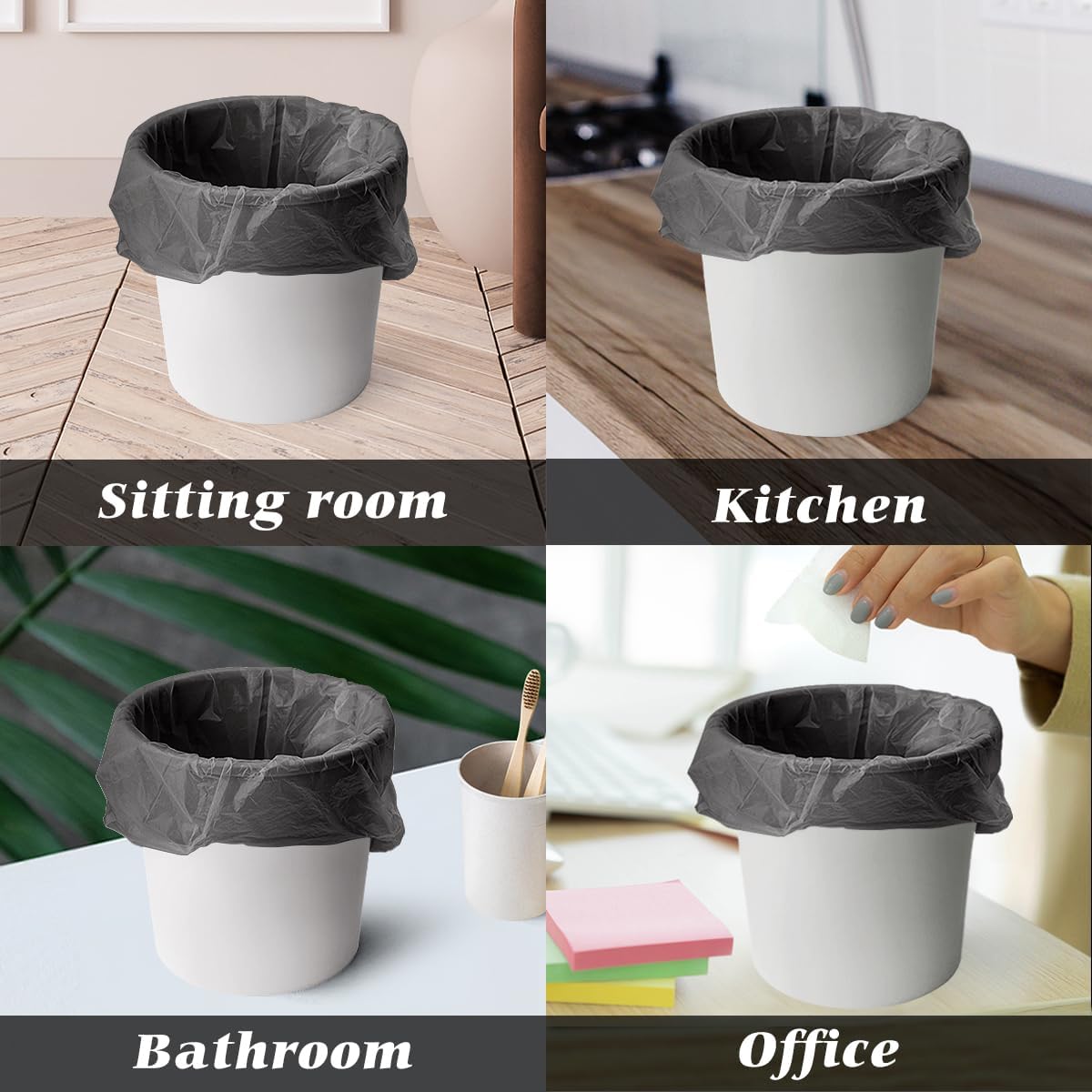 0.5 Gallon Mini Trash Bags Garbage Bags, Tiny Bathroom Trash Can Liners by Teivio, Small Plastic