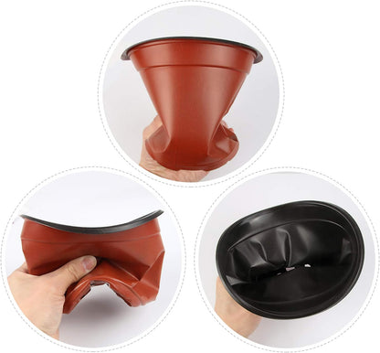 Augshy 130 Packs 6 Inches Plastic Plant Nursery Pots, Seed Starting Pot Flower Container for
