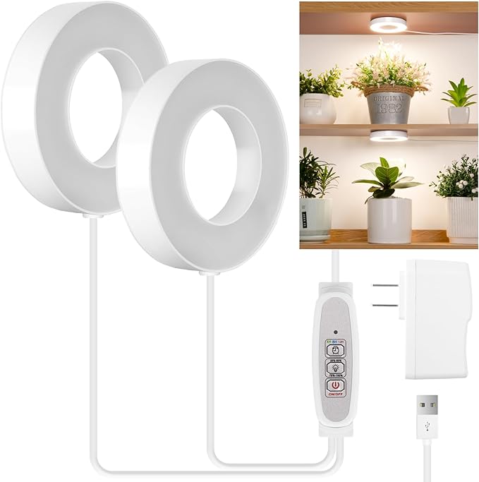 LORDEM Ceiling Grow Light for Indoor Plants, 96 LEDs Full Spectrum LED Plant Light, 5V Plant Lamp