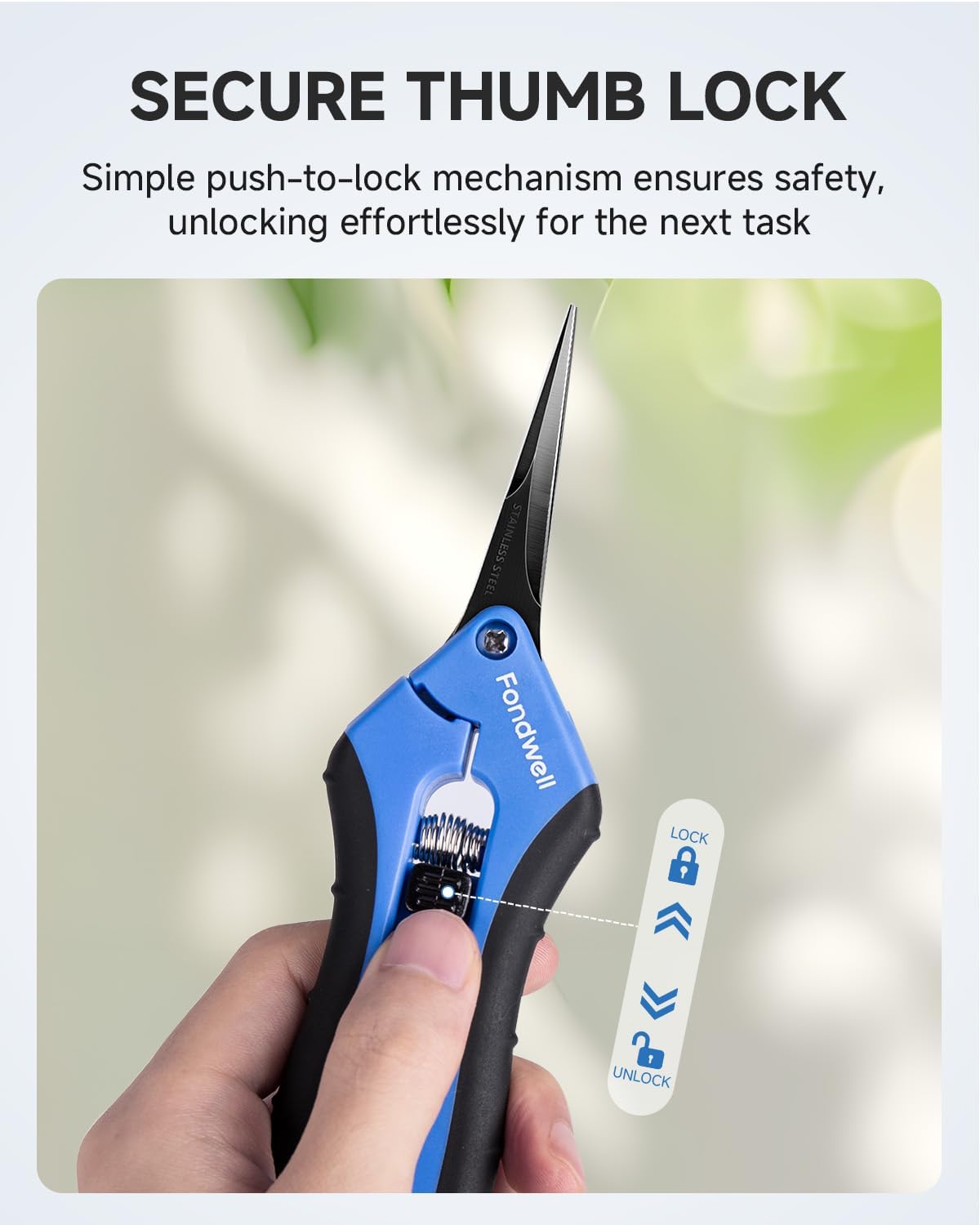 Fondwell 6.5" Pruning Shears Garden Scissors: 2 Pack of Ultra Sharp Trimming Scissors with