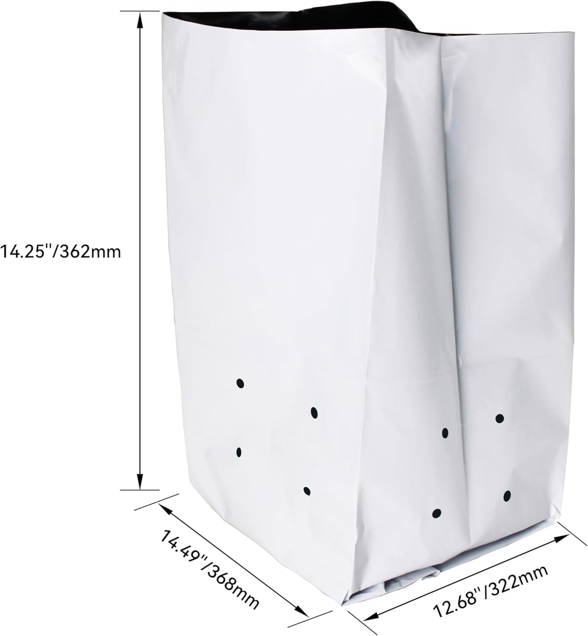 HFS(R Poly Grow Bag Planters Panda Film Black and White for Nursery Horticulture 10 Gallon - 25 PC