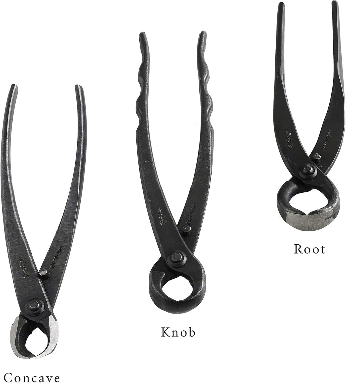 Wazakura Made in Japan 5 PCS Bonsai Cutter Tools Set with Roll Bag: Concave Branch Cutter, Knob