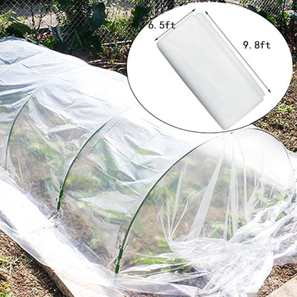 Yowlieu 6 Mil Clear Greenhouse Plastic Sheeting, 6.5' x 9.8' UV Resistant Polyethylene Greenhouse