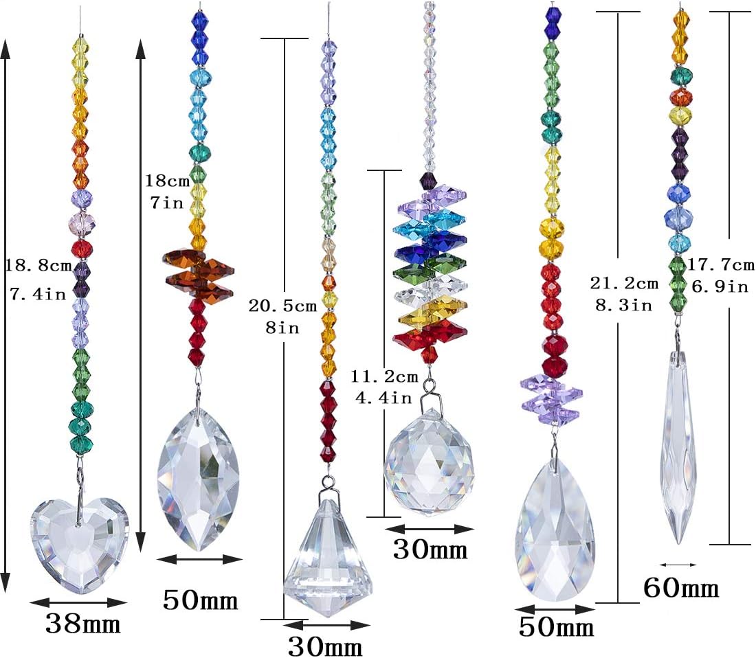 H&D HYALINE & DORA Colorful Crystals Glass Pendants Chandelier Suncatchers Prisms Hanging Ornament