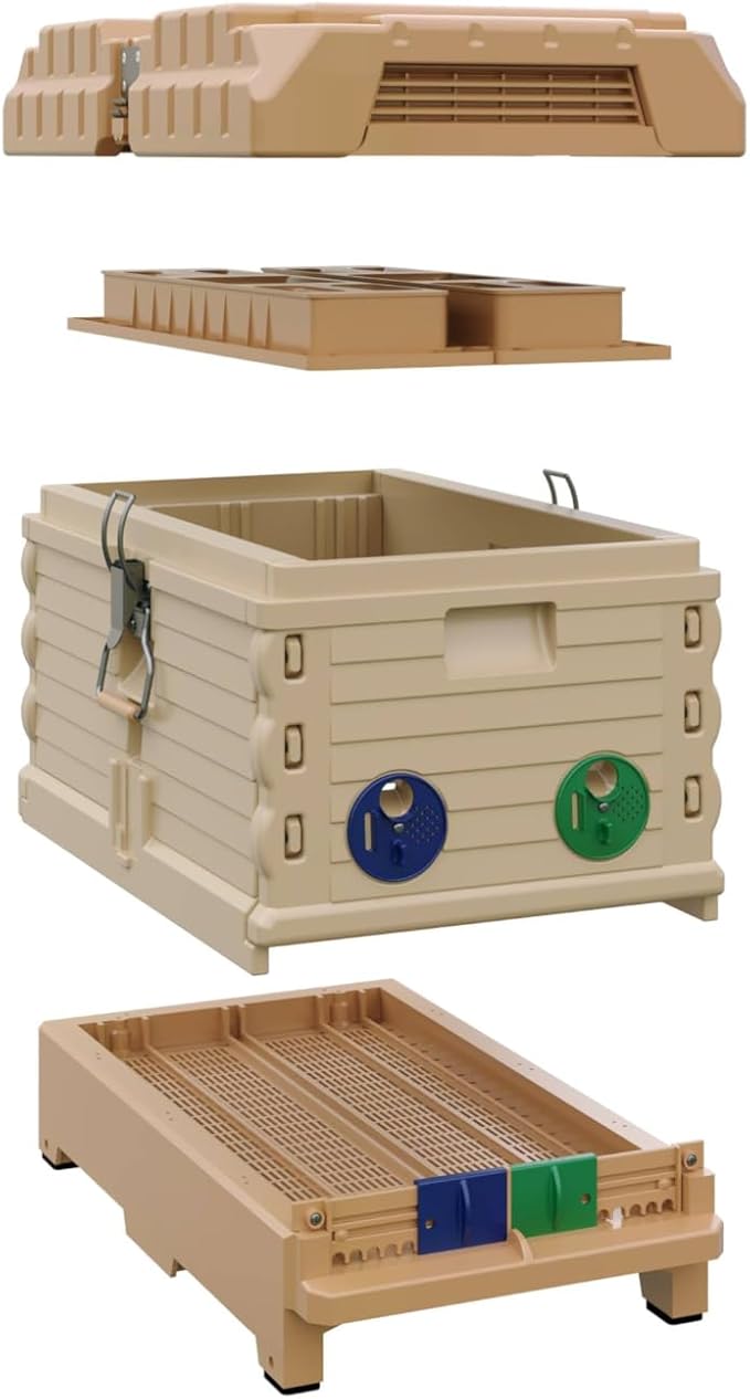 Apimaye Insulated 7 Frame Langstroth Nucleus Assembled Bee Hive Set with Core Frames and