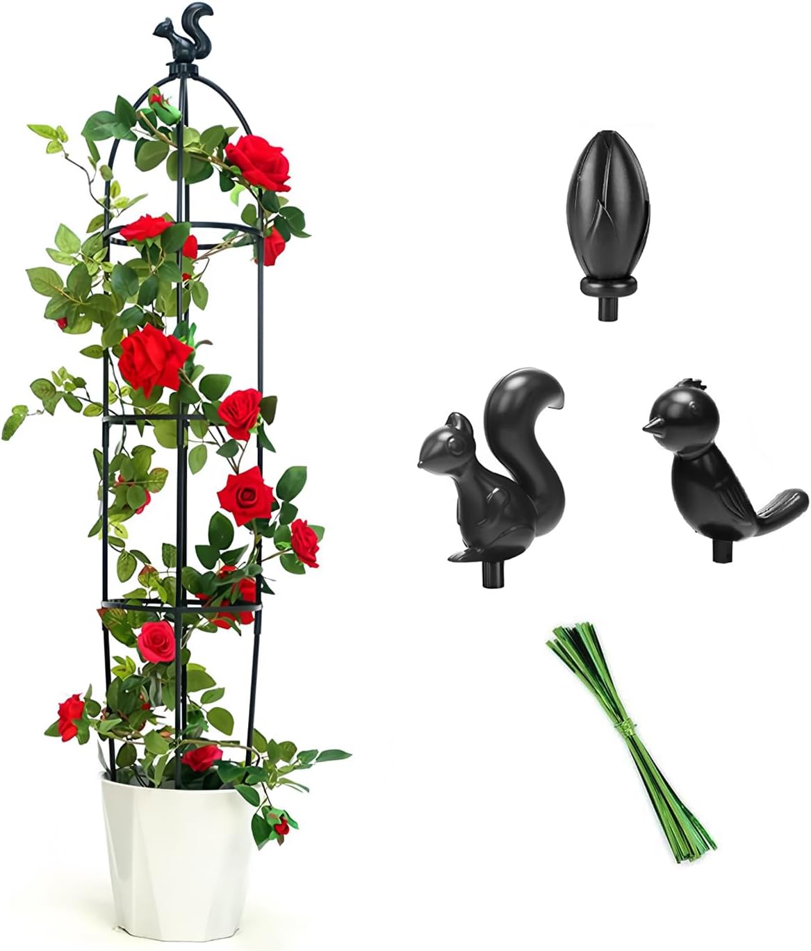 Tower Obelisk Garden Trellis for Climbing Plant,48inch Rustproof Fiberglass Potted Plant Support
