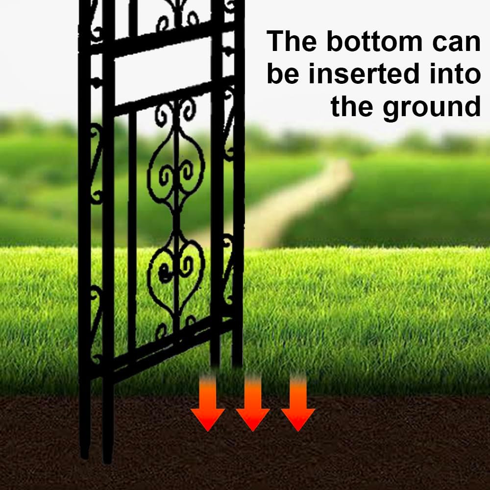 Teabelle Metal Garden Arbor Trellis, Black Arch for Climbing Plants, Wedding Outdoor Arch for