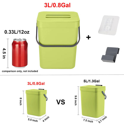 LALASTAR Food Waste Basket Bin for Kitchen, Small Countertop Compost Bin with Lid, Odor-Free Food