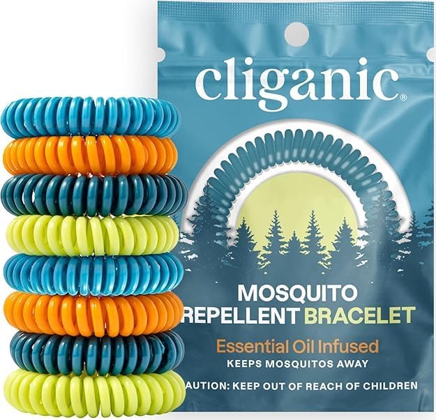 Cliganic 40 Pack Mosquito Repellent Bracelets for Adults & Kids - Natural DEET-Free Bands