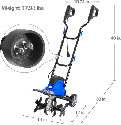 BILT HARD Electric Tiller Cultivator 14 inch, 10 Amp 4 Steel Tines Corded Tiller for Gardening with