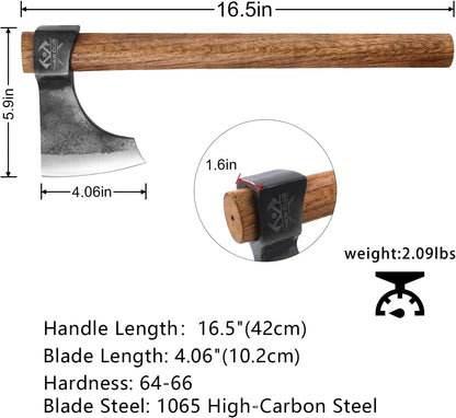 Throwing Axe Set, 16.5" Throwing Tomahawk with 1065 High Carbon Steel & Wooden Handle, Perfect for