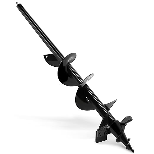 SYITCUN Auger Drill Bit for Planting - 4"X32" Heavy-Duty Auger Post Hole Digger for Fence- 3/8" Hex