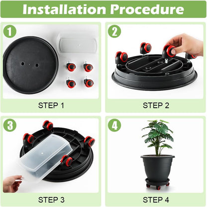 3-Pack Jumbo 15.7 Inch Planters with Rolling Saucers & Drainage – Large Flower Pots for