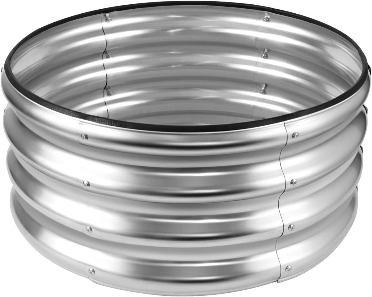 JERIA Raised Garden Bed,Galvanized Raised 2×2×1ft Planter Boxes Outdoor with Easy Assembly, Round