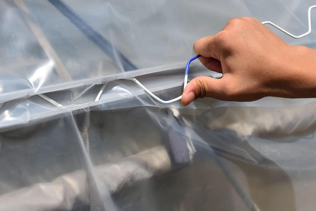 Greenhouse Spring Wire & Lock Channel 6.6 ft - PVC Coated Spring Wire & Aluminum U-Channel Bundle
