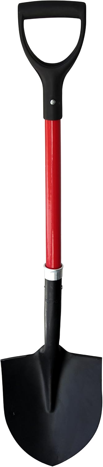 TABOR TOOLS Shovel with Rounded Blade and Comfortable D Grip 31 Inch Fiberglass Handle, Digging