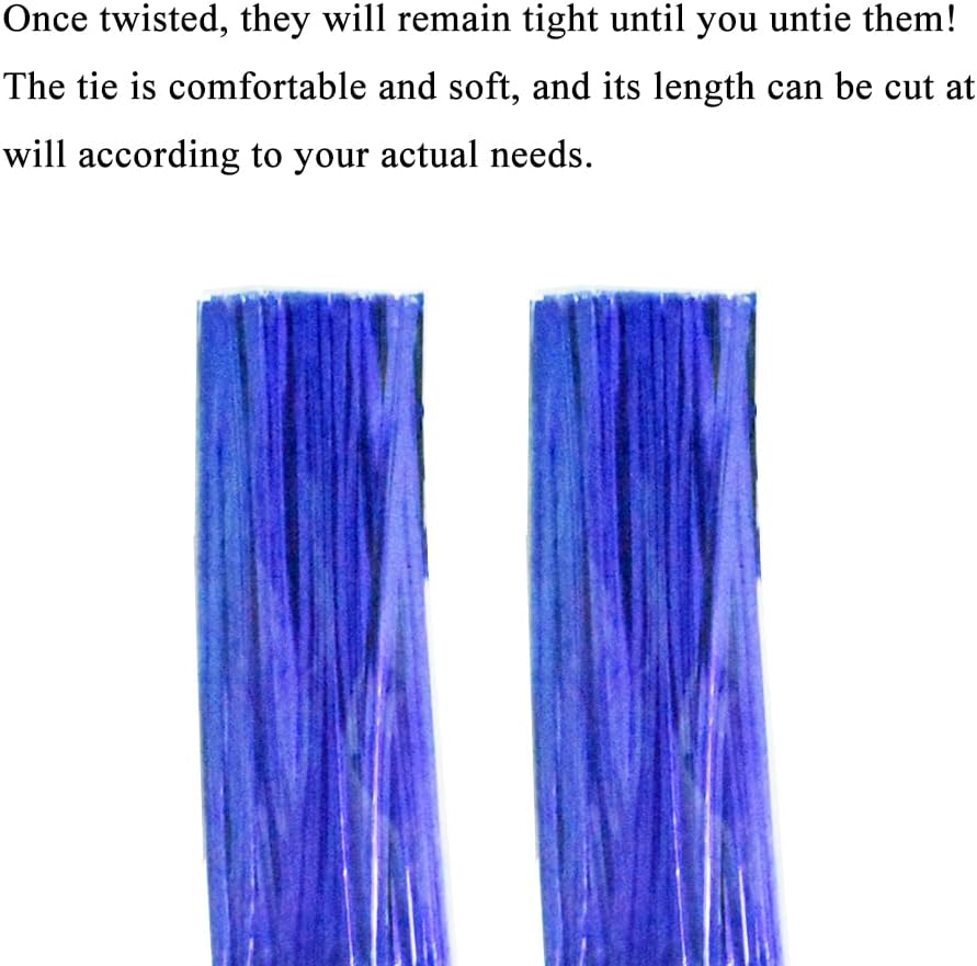 HAHIYO 300Pcs 4 inches Blue Metal Twist Ties Bread Candy Coffee Bag Ties Plant Garden Twist Ties