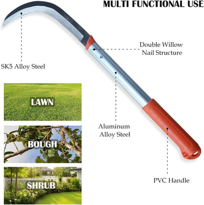 Japanese Weeder, Garden Tools, Scythe, Manual Mowing, Trimming Lawn - 22.83"
