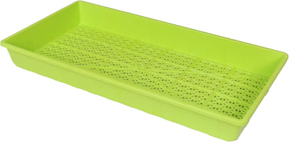 SUNPACK 10" x 20" Heavy Duty Mesh Plastic Seed Starting Tray, Lime Green, 2.3" - Ensures Water