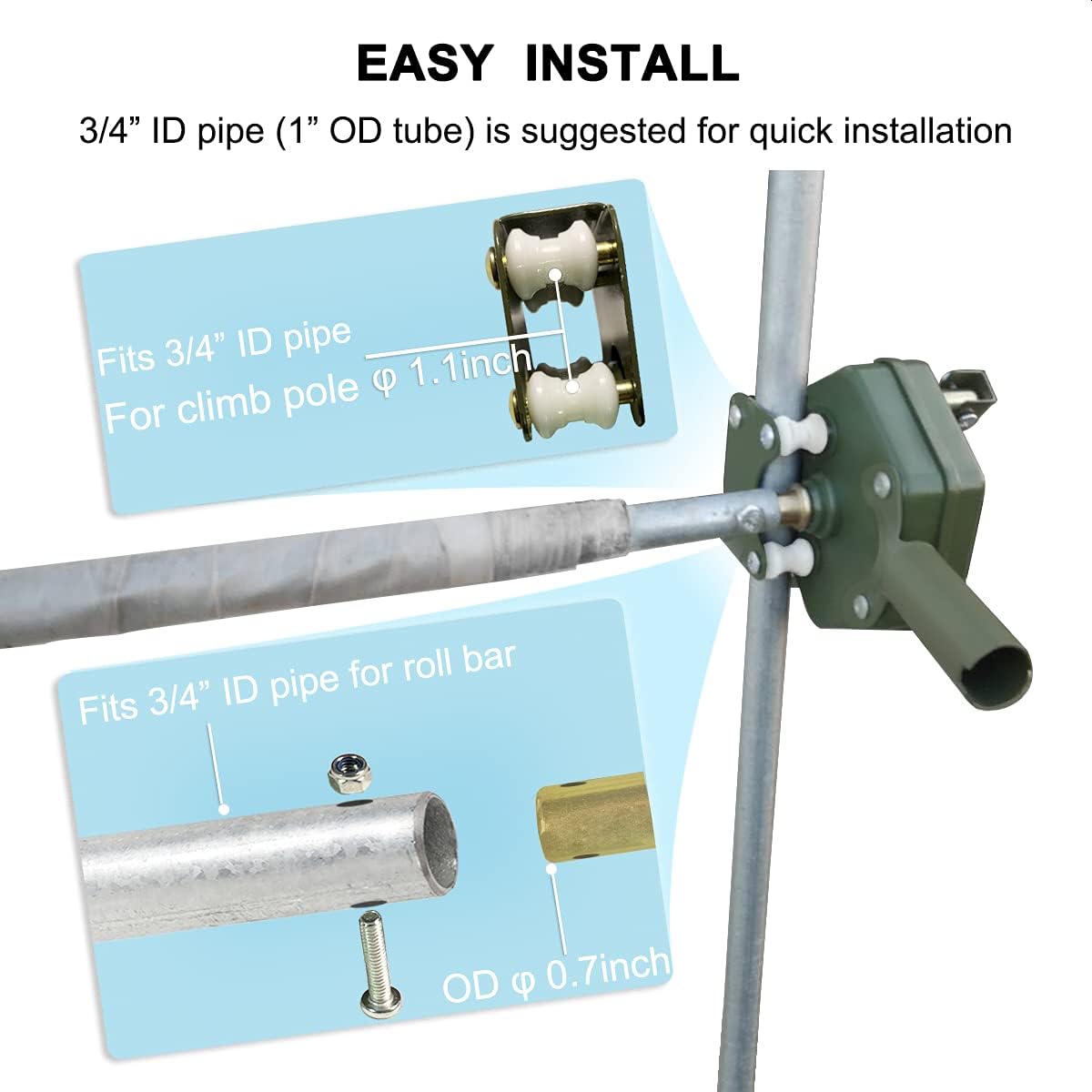 UYGALAXY Greenhouse Sidewall Manual Film Roll up Hand Crank Winch for Greenhouse Ventilation