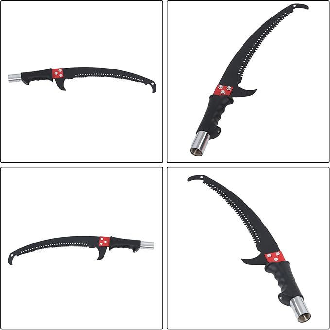 findmall 30ft Manual Pole Saw Extendable Tree Pruner Sharp Steel Blade and Scissors High Branches