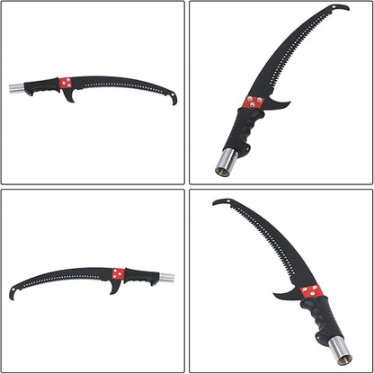 findmall 30ft Manual Pole Saw Extendable Tree Pruner Sharp Steel Blade and Scissors High Branches