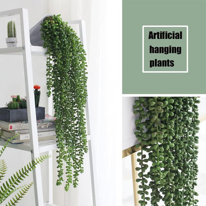 3 Pcs String of Pearls Plant Artificial Hanging Succulents Plants for Home Garden Decor (Pots Not