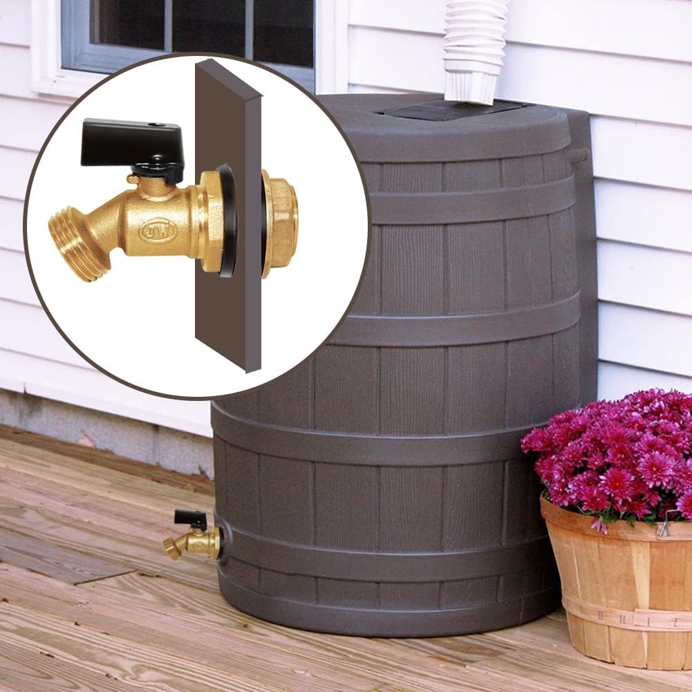 Joywayus Brass Water Container/Rain Barrel Spigot 3/4" Threaded Quarter Turn Ball Valve with