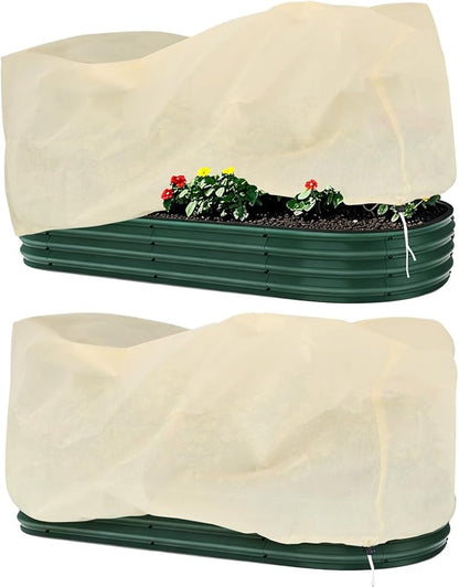 Plant Covers Freeze Protection, 2 Pack Garden Covers for Raised Bed, Frost Cloths for Outdoor