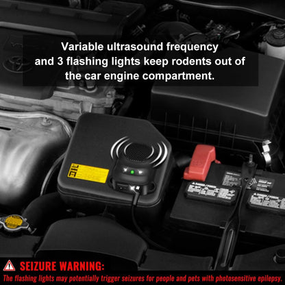 Loraffe Under Hood Rodent Repellent for Car Engines, 12V 24V Ultrasonic Mouse Deterrent with LED