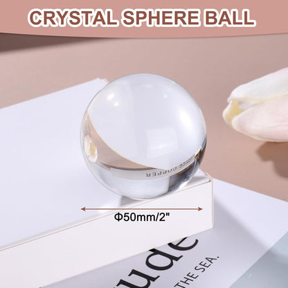 uxcell 50mm/2" Crystal Sphere Ball Glass Solid Decorative Sphere Crystal Ball Prop Ornament for