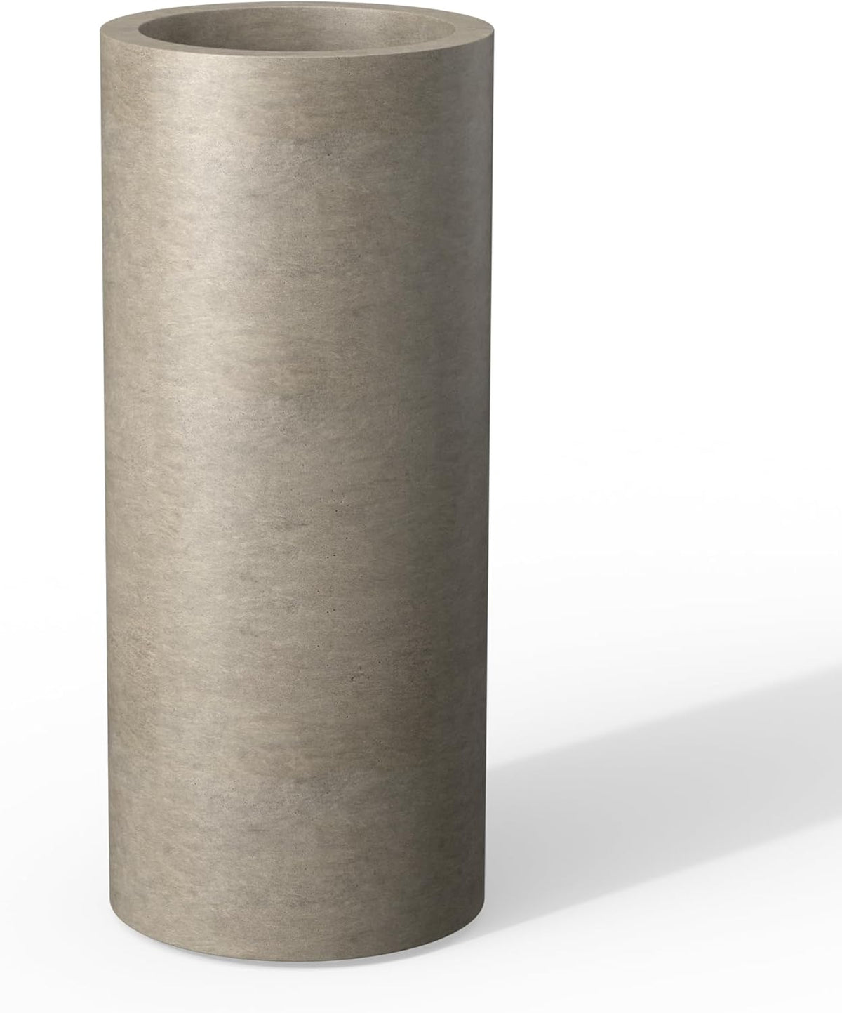 Kante 18.9 Inch Tall Cylindrical Planter, Large Round Plant Pots with Drainage Hole, Made with