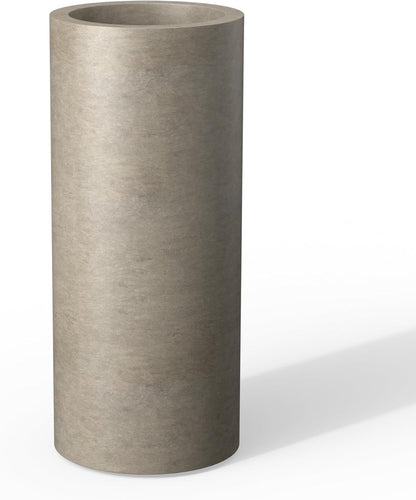Kante 18.9 Inch Tall Cylindrical Planter, Large Round Plant Pots with Drainage Hole, Made with