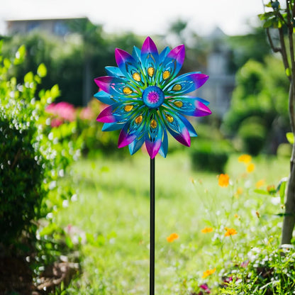 Metal Wind Spinner,13” Wind Spinners Outdoor,Peacock Windmill with Stake,Kinetic Wind Spinners for