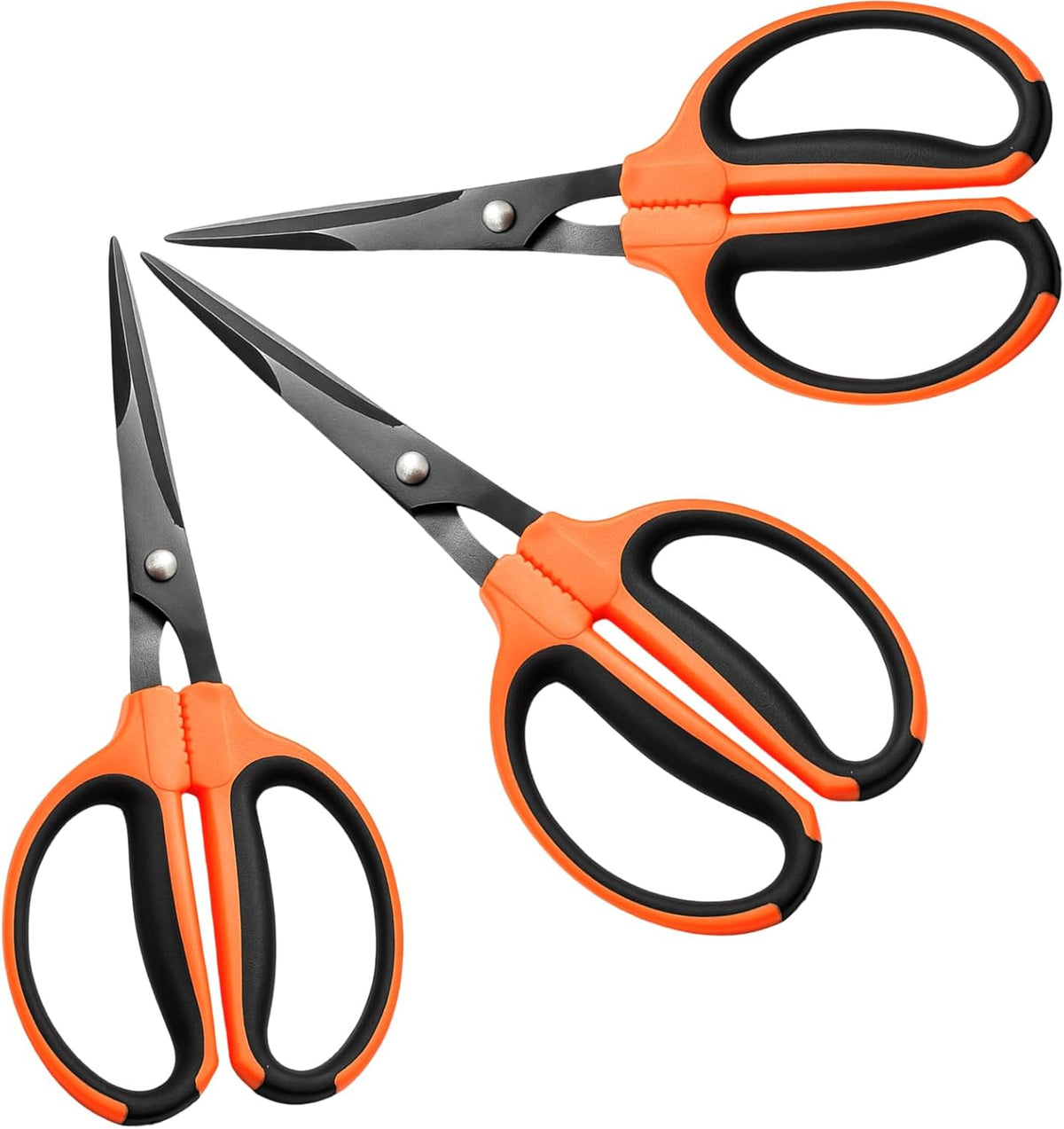 GROWNEER 3 Packs Trimming Scissors Teflon Coated Non Stick Blades Pruning Shears Gardening Hand