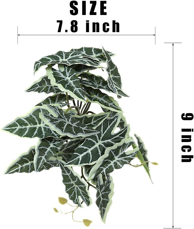 Reptile Plants for Terrarium, Amphibian Habitat Decor Artificial Hanging Plants with Suction Cup