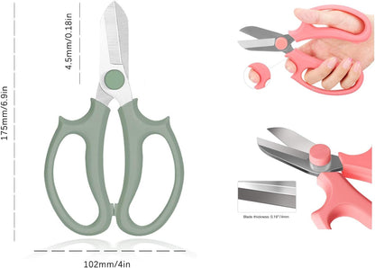 Leize Flower Scissors, Premium Thickened Stainless Steel Floral Shears, Strong Pruner for Flowers