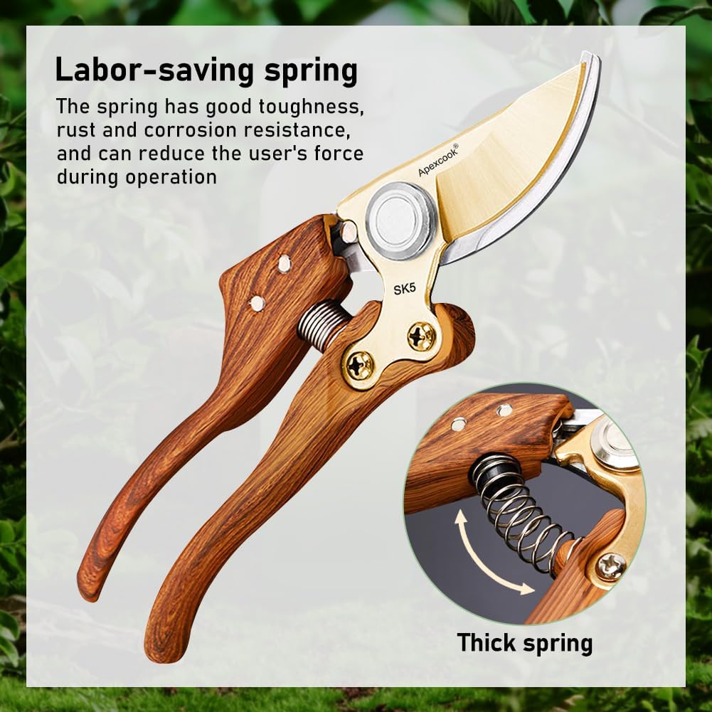 Garden Shears, Handheld Pruning Shears for Heavy Duty, Ergonomic Gardening Tools for Pruning