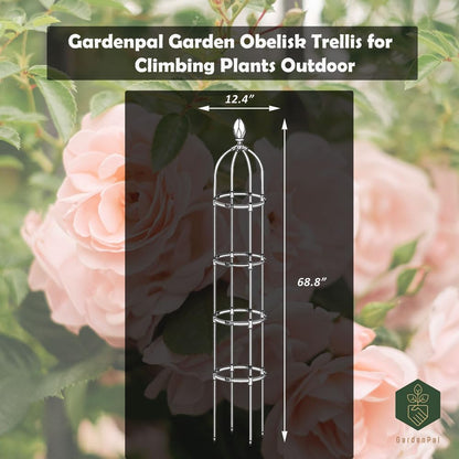 GardenPal Rustproof Metal Pipe Garden Obelisk Trellis, Tomato Cage and Plant Support for Climbing