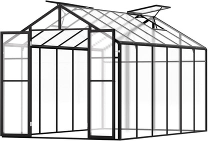 VEVOR Polycarbonate Greenhouse, 8 x 12 Ft, Outdoor Greenhouse with 2 Vent Windows, Pavilion Styled