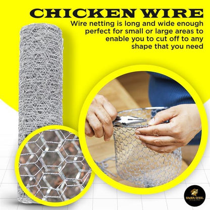 Chicken Wire 24 in x 150 FT x 2” Mesh x 20GA | Poultry Wire Netting | Hot Dipped Galvanised |