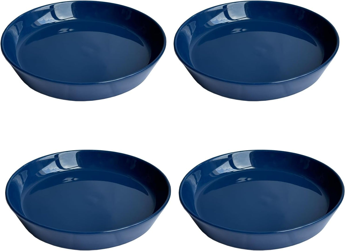 4 Pack of Plant Saucer, 5 inch Glazed Ceramic Plant Tray, Deep Drainage Tray for 4 Inch Flower