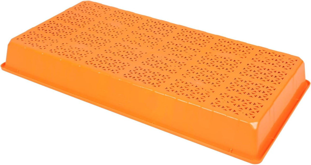 SUNPACK 10" x 20" Heavy Duty Mesh Plastic Seed Starting Tray, Orange, 2.3" (Pack of 10) - Ensures