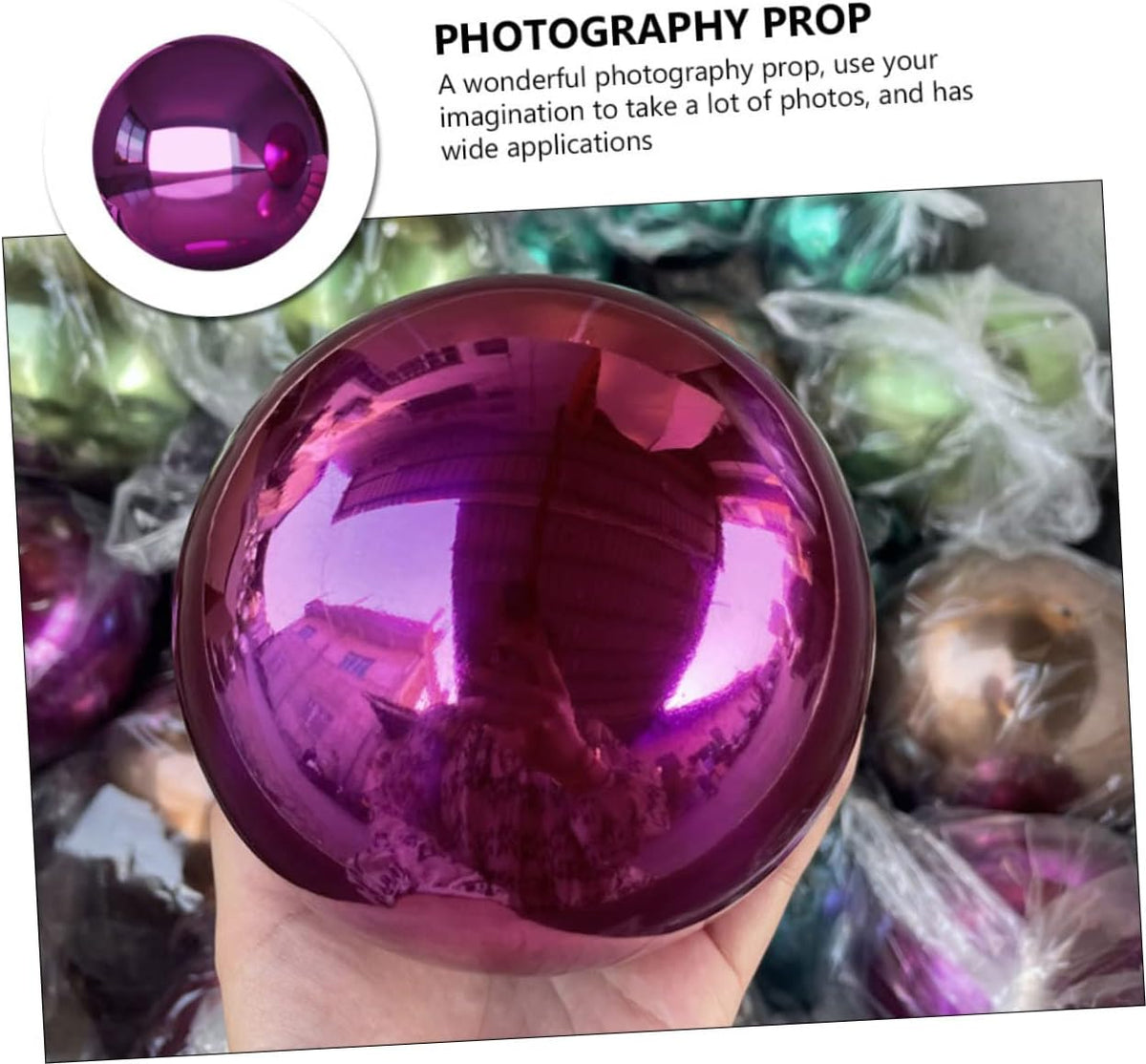 Happyyami Stainless Steel Ball Gazebo Garden Mirror Reflective Ball Decorative Sphere Outdoor