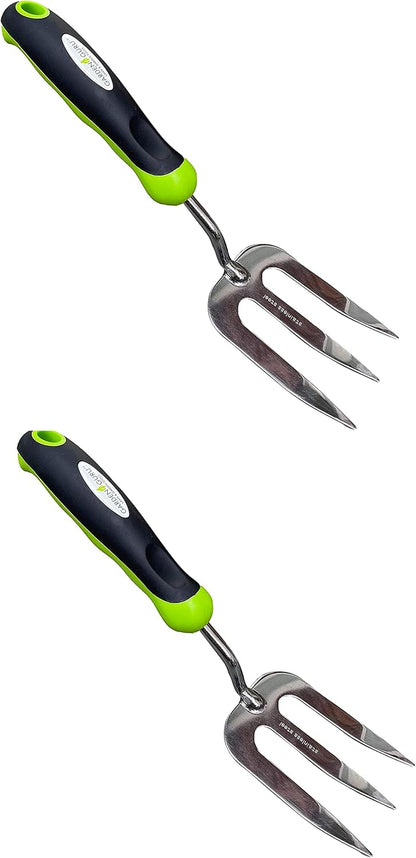 Garden Guru Stainless Steel Hand Weeder Fork Tool – Rust Resistant Stainless Steel – Ergonomic
