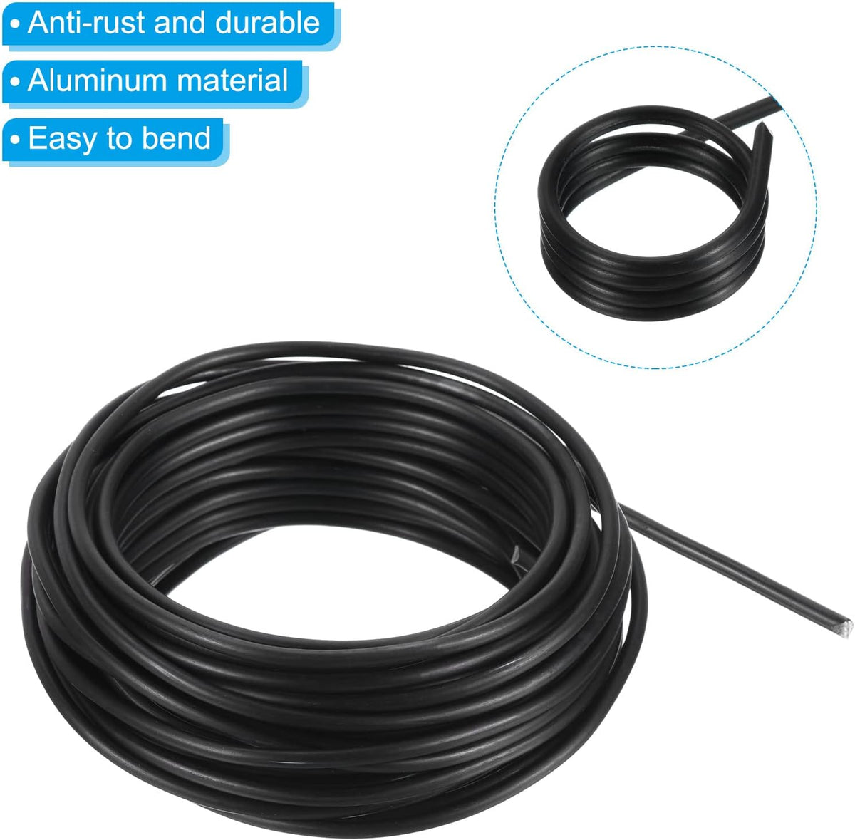 PATIKIL 3.5mm Bonsai Training Wire, Floral Wire Stems Anodized Aluminum Tree Wire 32.8 Feet Total