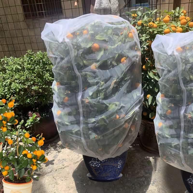Agfabric Fruit Tree Netting Protection Bag with Drawstring,6.5x9.1 FT Garden Netting Insect Pest